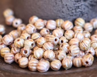 Melon Beads 3mm Czech Premium Czech Glass Luster - Opaque Ultra Luster Green - 100 beads (1 - 4)