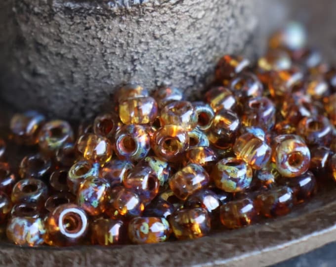 6/0 Toho Seed Beads - 100 Crystal Picasso (9 - 27)