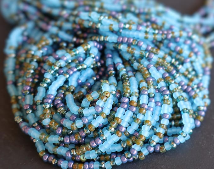 Czech Picasso Aged Multi Color Luster Matte Luster Seed Bead Mix 3mm Size 8/0
