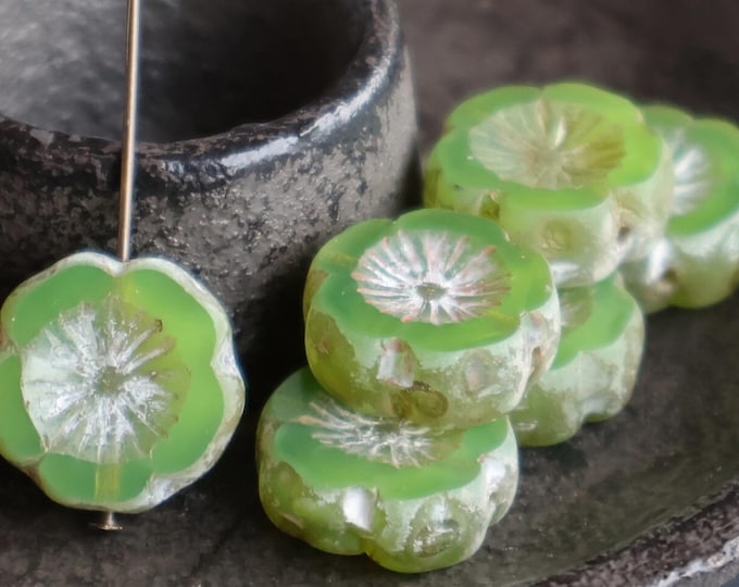 Czech Picasso Beads 14mm Chunky Flower - Red Velvet Picasso Czech Glass Beads