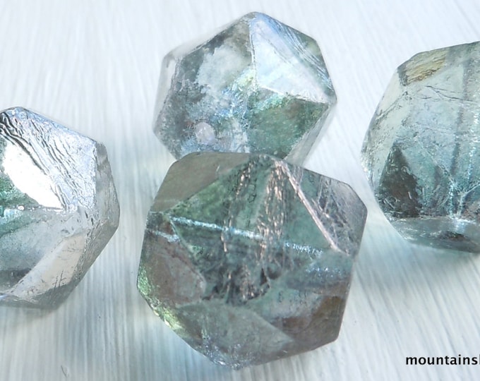 Blue Luster Czech Glass Beads 16mm English Cut  (10 - 22) Jewelry and Beading Supplies