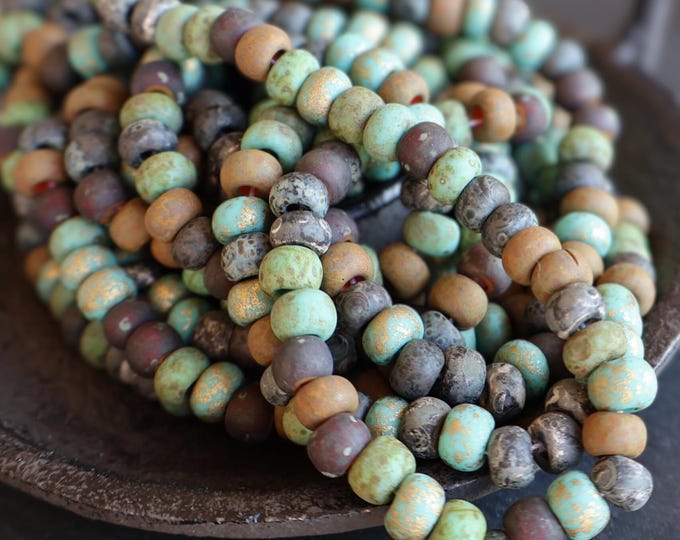 High Desert Matte Mix 6mm Czech Picasso Multi Color Picasso Aged Seed Beads 10 Inch Strand 2/0