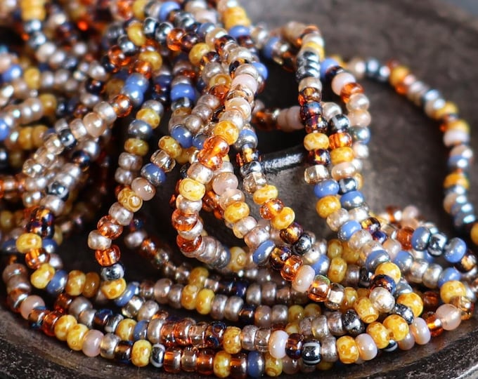Czech Picasso Aged Multi Color Luster Picasso Seed Bead Mix Size 8/0