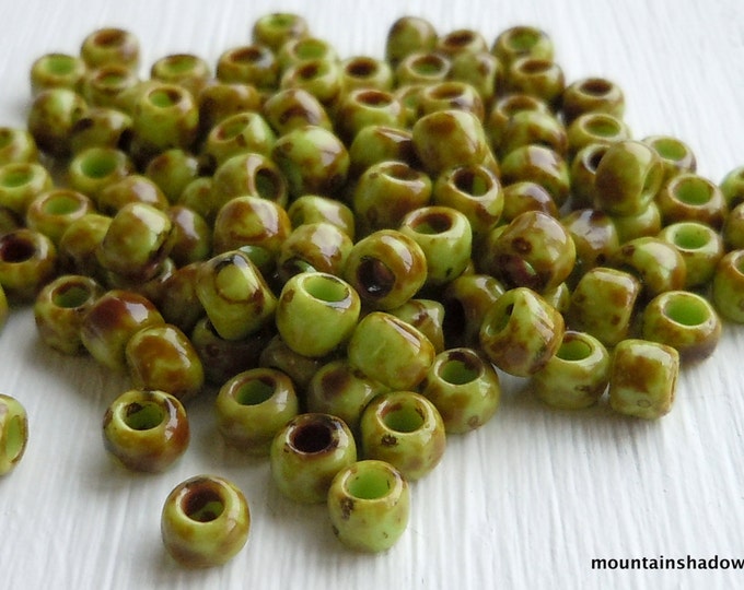6/0 Toho Seed Beads -  Sour Apple Picasso - 100