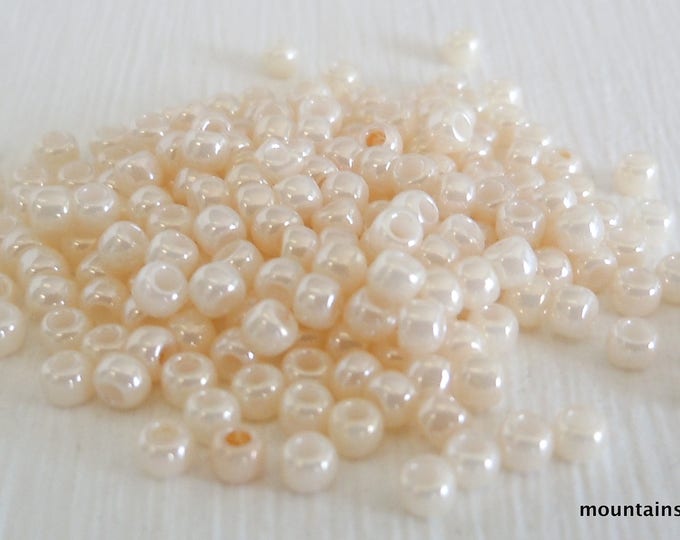 11/0 Toho Seed Beads - Opaque Lustered Lt. Beige - 8 grams 12 - 13