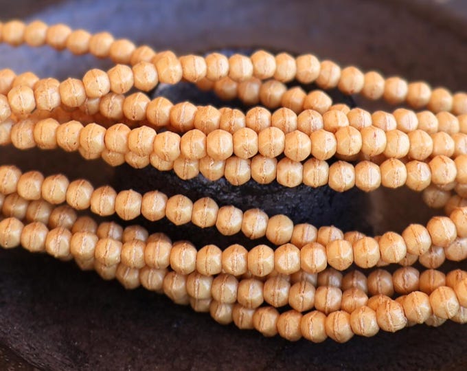 3mm English Cut Beads - Canyon Butter - Czech Glass 50 pcs (BX 8 - 26)