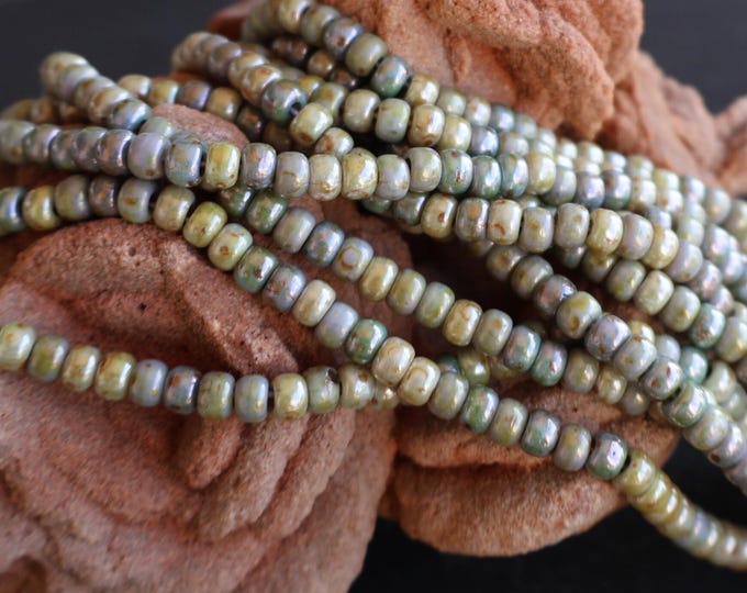 Wild Sage Czech Picasso Aged Multi Color 3-4mm Specialty Picasso Seed Bead Mix Size 6/0
