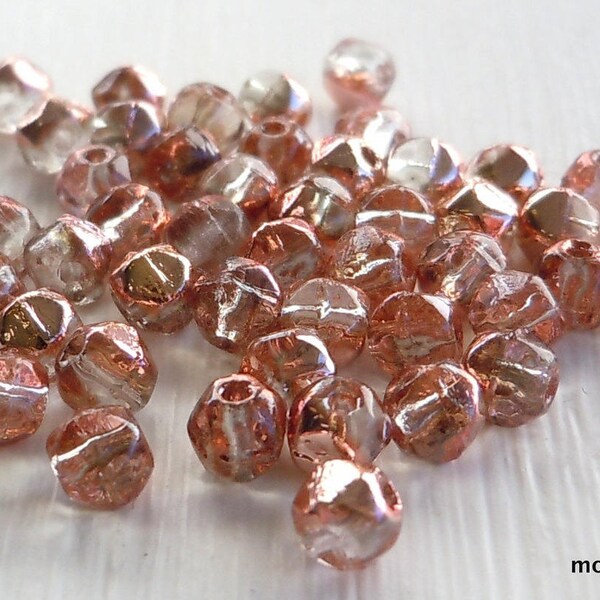 Czech Glass Beads - 3mm English Cut Nugget Beads Apollo Gold 50 - Perfect Beads for Beaded Wraps - Bead Weaving