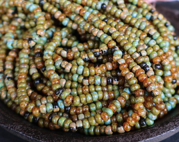 Czech Picasso Aged Multi Color Picasso Seed Bead Mix Size 8/0