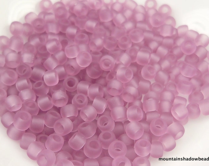 TOHO Glass Beads - 8/0 Beads Transparent Frosted Lt. Amethyst