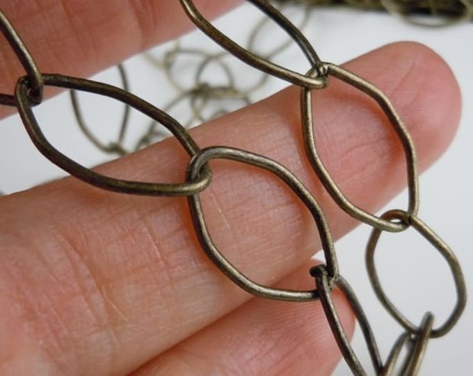 Antique Brass 12x18mm Oval Chain By the Foot
