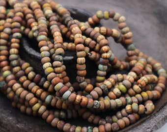 Czech Picasso Aged Multi Color Matte Picasso Seed Bead Mix Size 8/0