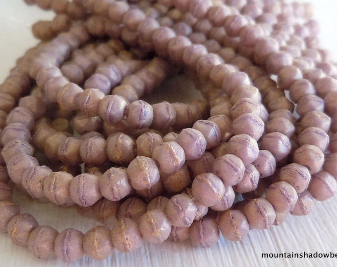 3mm English Cut Beads - Pacifica Fig - Czech Glass 50 pcs