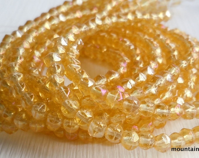 3mm English Cut Beads - Topaz Luster Iris - Czech Glass Beads - 50 pcs 4 - 9