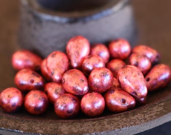 25 Czech Glass Teardrop Beads Pink Picasso Drops 6x9mm 9 - 30