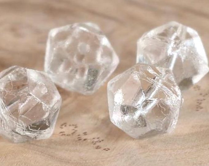 13mm Czech English Cut Czech Glass Beads - Crystal (9 - 30) Jewelry and Beading Supplies