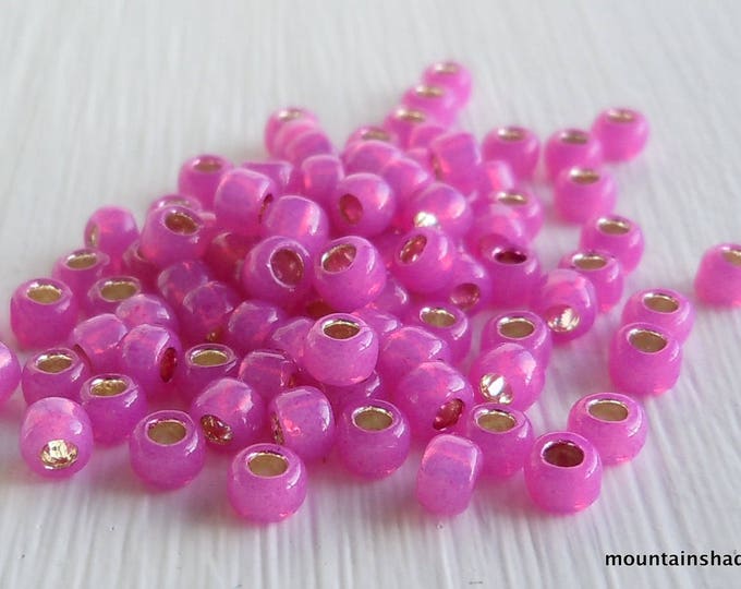 Silver Lined Milky Hot Pink - TOHO Seed Beads - 8/0 Beads