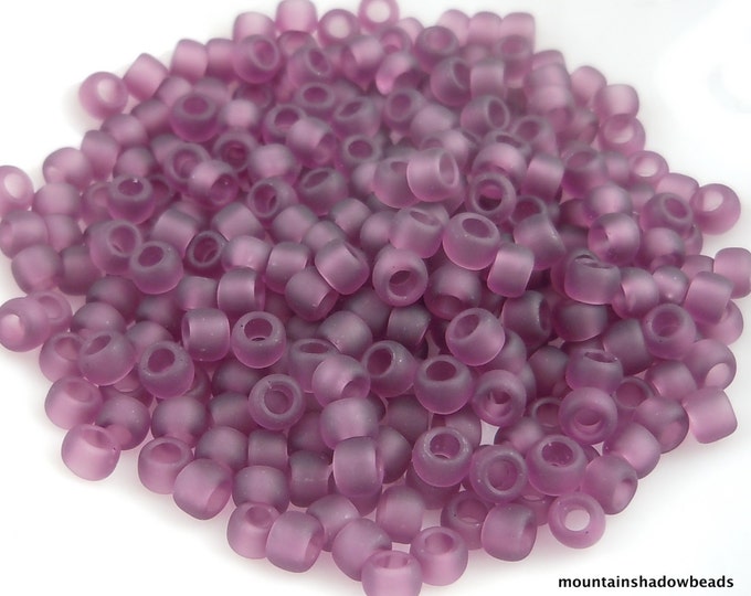 TOHO Glass Beads - 8/0 Beads Transparent Frosted Medium Amethyst