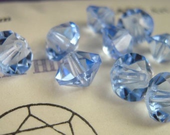 8 Vintage Swarovski 8mm Bicone Style No 42 Light Sapphire (BX 11 - 24)