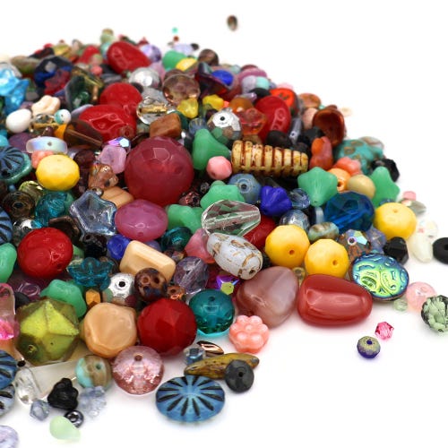Mélange de sacs à main - Perles de verre tchèques Picasso et assortiment standard de Mountain Shadow Designs Fournitures pour fabrication de bijoux et perles