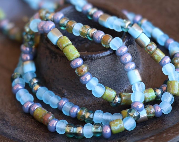 Czech Picasso Aged Multi Color Luster Matte Bugle & Seed Bead Mix Size 6/0 - (PBM - 108)