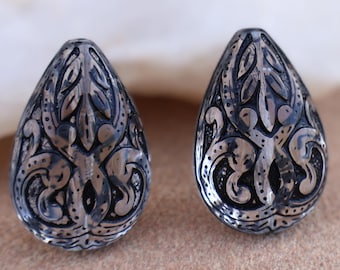 2 27mm Acrylic Teardrop Bead Crystal ClearJet BX 9  30