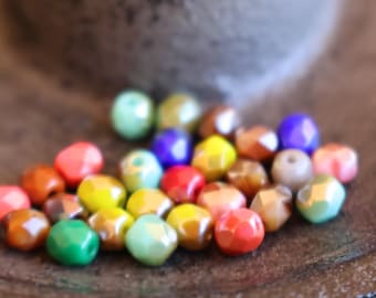 25 4mm Czech Glass Beads Celsian Assortment (BX 12 - 27)