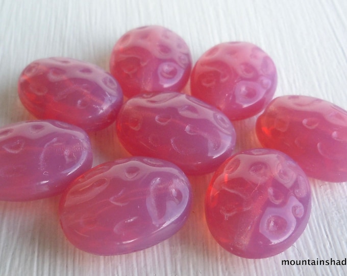 Milky Pink - Czech Glass Bead 16mm Oval - 10 pcs (BX 9 - 5)