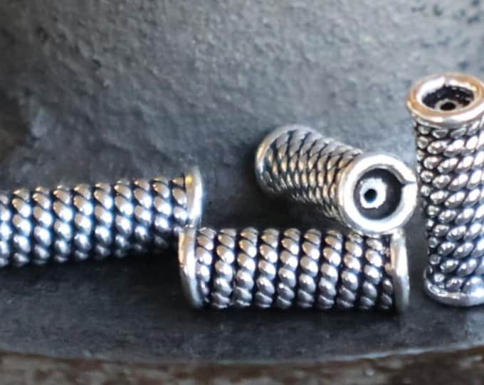 Sterling Silver 22mm Sterling Silver Bali Tube .925 - 4 pcs (BX 6 - 18)