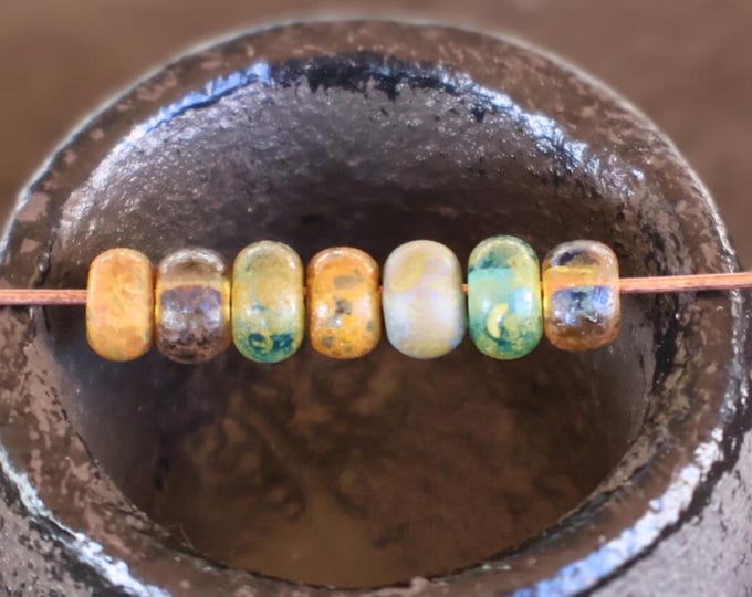 Czech Picasso Aged Multi Color Bugle & Striped Seed Bead Mix Size 5/0 -  MPS 101