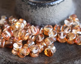 Czech Glass Bead - Honey Luster 6mm Pellet Bead - 40 pcs (BX 10 - 20)