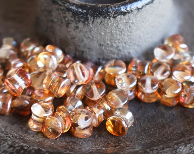 Czech Glass Bead - Honey Luster 6mm Pellet Bead - 40 pcs (BX 10 - 20)