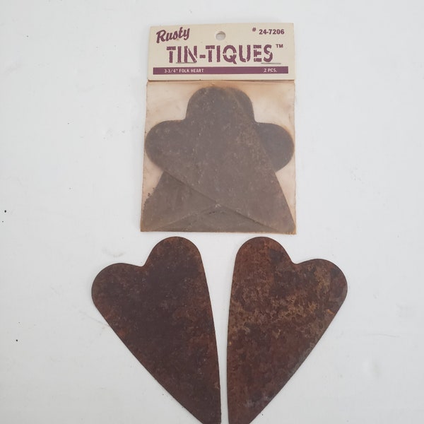 Primitive Rusty Tin Hearts-Valentines Crafts