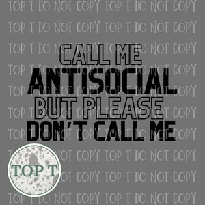 Llámame antisocial pero por favor no me llames PNG