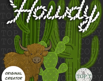 Howdy Highland Cow PNG