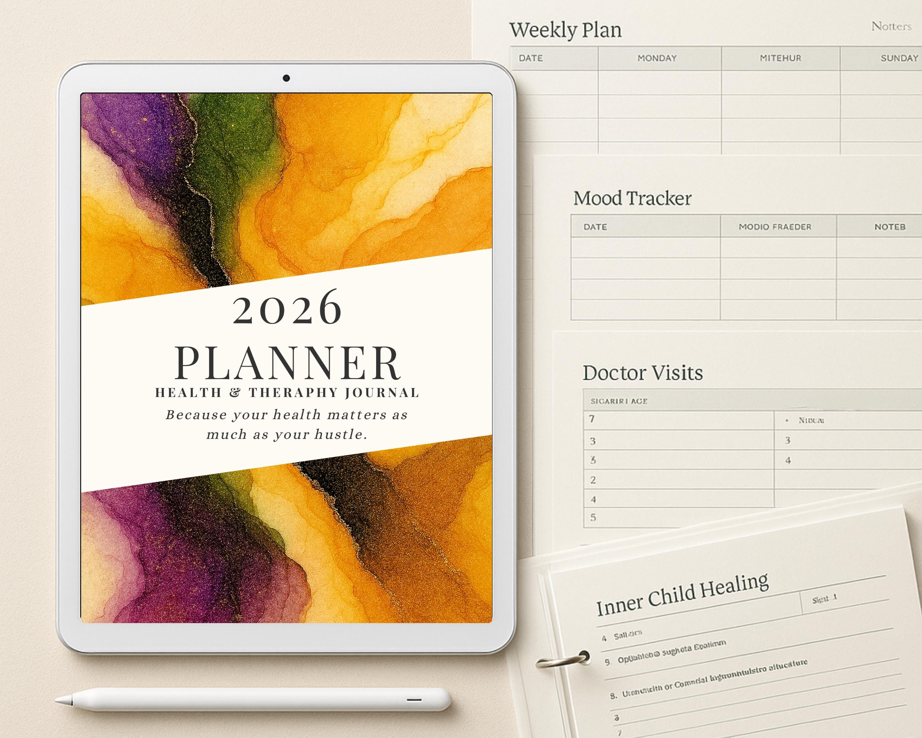 2026 Health and Therapy Planner Journal, Weekly and Mood Tracker (digital Download - Etsy