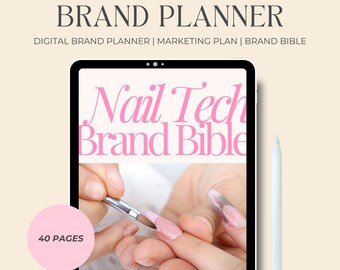 Nail Technician Branding Workbook | Brand Planner | Nail Tech Branding | Digital Planner, Small Business, Beauty Business | Business Planner