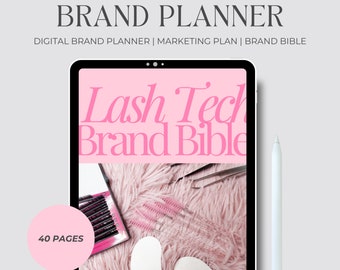 Lash Technician Branding Workbook | Brand Planner | Lash Tech Branding | Digital Planner, Small Business, Beauty Business | Business Planner