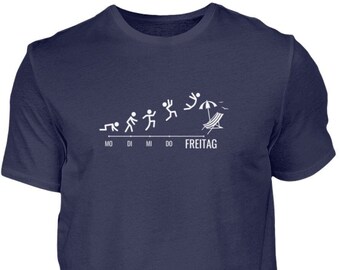 Week evolution - T-shirt Herren, lustige Grafik Shirt Mann- witziger Druck Shirt Geschenk