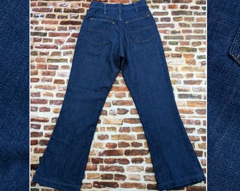 Vintage Dark Wash Bellbottoms Flares Jeans - W 26 L 28 - Kid's Size 18 - Ladies Small