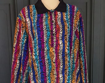 Colorful Vintage 80's 90's Printed Blouse - Women's Size 2X 20