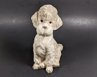 Vintage Ceramic Poodle Figurine - Mid Century Decor - Ucagco Japan