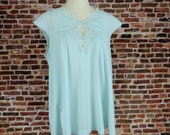 Vintage Night Shirt Women 39 s Medium Large Blue Lingerie 60 39 s 70 39 s Retro