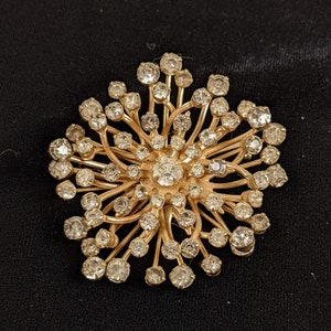 【予約】 Vogue Jewelry Brooch Domed Clear Rhinestone Cluster Pin アクセサリー