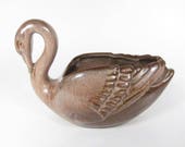 Vintage Frankoma Swan Succulents Planter Brown Succulent Planter Art Pottery Mid Century 25th Anniversary
