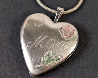 ヴィンテージ スターリング シルバー ママ ハート ポケット - STER PPO