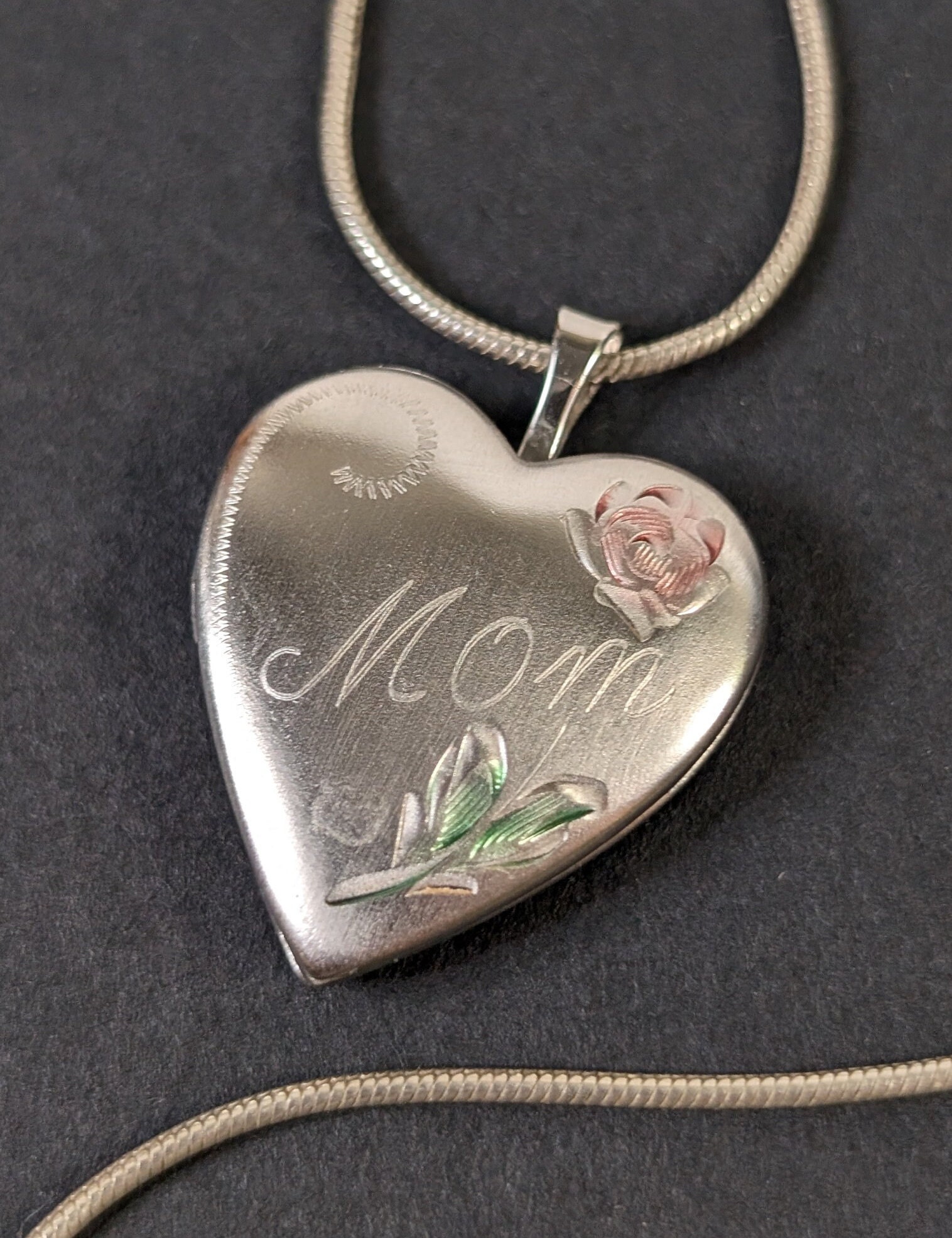 ヴィンテージ スターリング シルバー ママ ハート ポケット - STER PPO