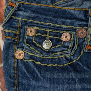 vintage an 2000 True Religion jeans bootcut taille basse orange surpiqûres taille 26 image 9