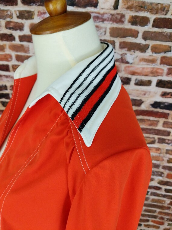 Vintage Mod Dress Orange Two Piece Jacket and Ski… - image 5