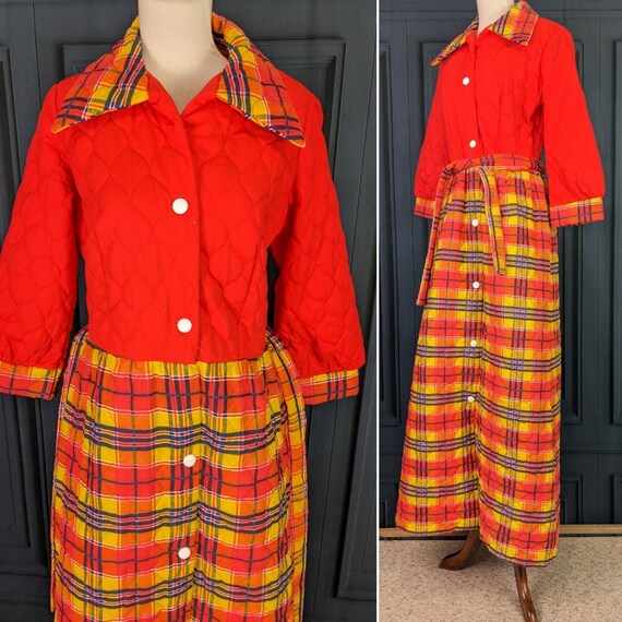 Vintage Quilted Housedress Nightgown - Sears Size… - image 2